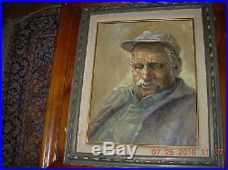Vintage oil painting signed & FRAMED-Bill Root artist rare portrait BROOTIP nr