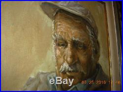 Vintage oil painting signed & FRAMED-Bill Root artist rare portrait BROOTIP nr