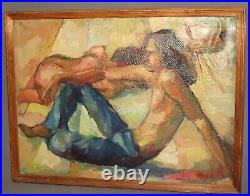 Vintage oil painting signed man portrait