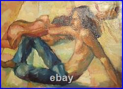 Vintage oil painting signed man portrait