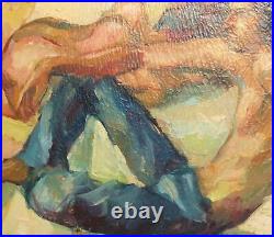 Vintage oil painting signed man portrait