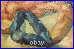 Vintage oil painting signed man portrait