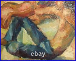 Vintage oil painting signed man portrait