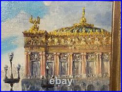 Vintage original Oil on canvas figural cityscape signed expressionism Painting