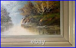 Vintage original landscape oil painting signed by Almon possibly Almon Baldwin