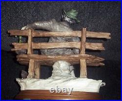 Vintage porcelan hand painted statue man signed dear sculpture artistiche Italy