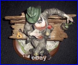 Vintage porcelan hand painted statue man signed dear sculpture artistiche Italy