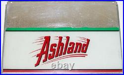 Vintage pump sign ASHLAND gas and oil reverse glass painted in n-mint condition