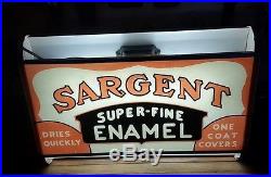 Vintage sargent paint lighted sign reverse painted advertising light