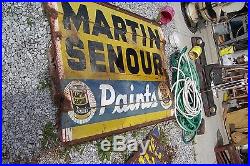 Vintage sign matin senior paint double sided, beat up bent dinged rusty