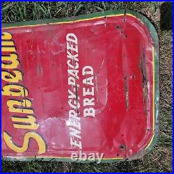 Vintage sunbeam bread sign Reach For Painted Metal Display Energy Packed 54 x19