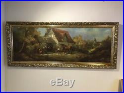 Vintage very large gilt framed oilograph signed painting