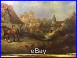 Vintage very large gilt framed oilograph signed painting