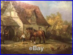 Vintage very large gilt framed oilograph signed painting