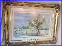 Vintage well listed Original Ernestine Bucking Watercolor- Signed -Framed