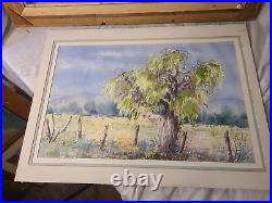 Vintage well listed Original Ernestine Bucking Watercolor- Signed -Framed