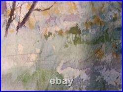 Vintage well listed Original Ernestine Bucking Watercolor- Signed -Framed
