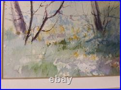 Vintage well listed Original Ernestine Bucking Watercolor- Signed -Framed