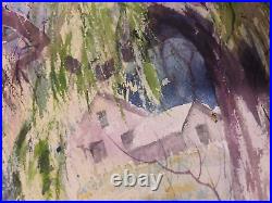 Vintage well listed Original Ernestine Bucking Watercolor- Signed -Framed