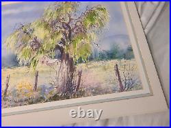 Vintage well listed Original Ernestine Bucking Watercolor- Signed -Framed