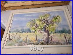 Vintage well listed Original Ernestine Bucking Watercolor- Signed -Framed