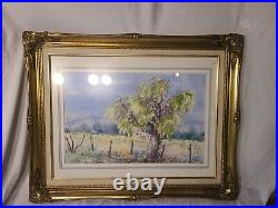 Vintage well listed Original Ernestine Bucking Watercolor- Signed -Framed