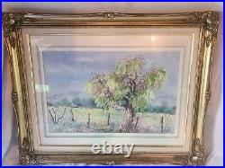 Vintage well listed Original Ernestine Bucking Watercolor- Signed -Framed