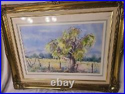 Vintage well listed Original Ernestine Bucking Watercolor- Signed -Framed