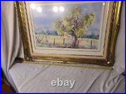 Vintage well listed Original Ernestine Bucking Watercolor- Signed -Framed