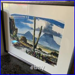 Vtg 1940 California Artist Aarne Kivela Original Watercolor Painting / Desert
