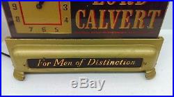 Vtg 1940's Lord Calvert Whiskey Art Deco Lighted Reverse Paint Glass Bar Sign