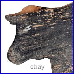 Vtg 1960s Hand-Painted Henry Angus Cutout Black Cattle Cow Farm Wood Sign