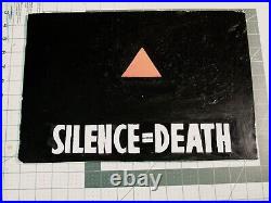 Vtg 1990s LGBT ephemera Act Up protest sign hand painted v7 Silence=Death