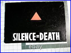 Vtg 1990s LGBT ephemera Act Up protest sign hand painted v7 Silence=Death