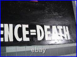 Vtg 1990s LGBT ephemera Act Up protest sign hand painted v7 Silence=Death