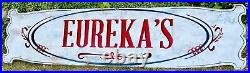 Vtg 50s 60s EUREKA'S Hand Painted General Store 8' Wooden Sign Pick-Up Michigan
