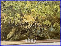 Vtg Adam Chappell Landscape Oil Painting Framed Signed Mountain Lake 36 x 25