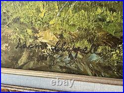 Vtg Adam Chappell Landscape Oil Painting Framed Signed Mountain Lake 36 x 25