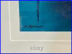 Vtg Angel in the Clouds Mixed Media Abstract Painting Signed Dorothy Kordash