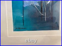Vtg Angel in the Clouds Mixed Media Abstract Painting Signed Dorothy Kordash