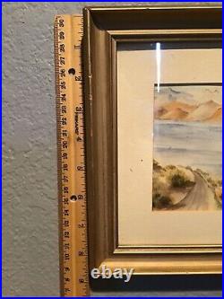 Vtg Antique Original Lake Watercolor Painting Artist Signed Gould, Nv. History
