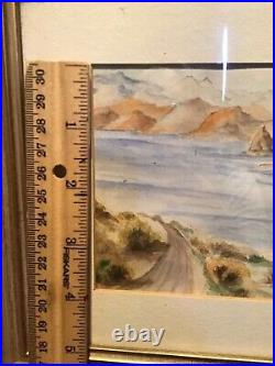 Vtg Antique Original Lake Watercolor Painting Artist Signed Gould, Nv. History