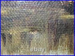 Vtg Antique Sigrid Beck Knudsen Oil Painting on Canvas of Cows Calves Landscape