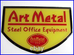 Vtg Art Metal Furniture Manufacture Reverse Painted Glass Sign Jamestown NY Deco
