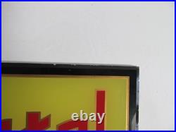 Vtg Art Metal Furniture Manufacture Reverse Painted Glass Sign Jamestown NY Deco