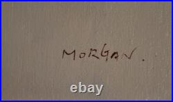 Vtg Beautiful Woman Art Nouveau Style, Oil Painting, Signed by Morgan, 17 x 13