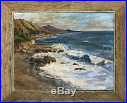 Vtg California Coastal Seascape Ocean Beach Painting Plein Air Impressionism MCM