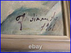 Vtg. Clown portrait oil painting withframe. Signed, 1961