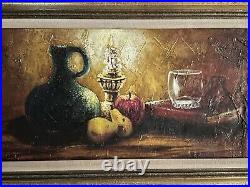 Vtg. Fine Art Heavy Impasto Hand Painted Oil Still Life SIGNED MYSTERY ARTIST