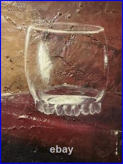 Vtg. Fine Art Heavy Impasto Hand Painted Oil Still Life SIGNED MYSTERY ARTIST